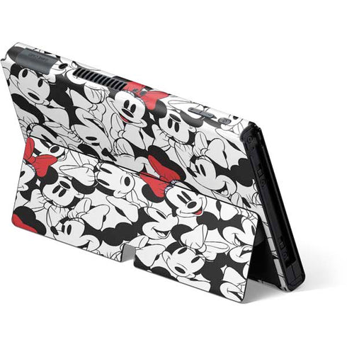 Disney Minnie Mouse Red Color Pop Face Pattern Nintendo Switch OLED (2021) Skin